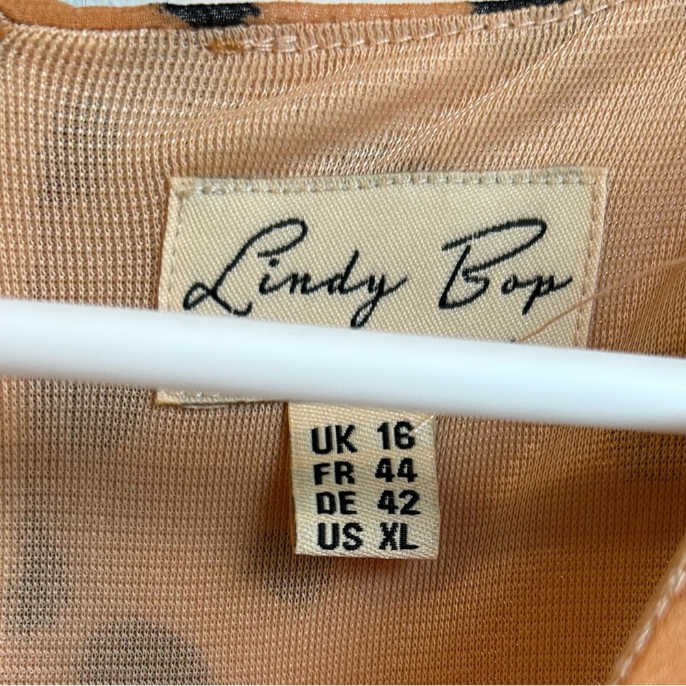 Lindy Bop Tan and Black Polka Dot Midi Dress - Picture 4 of 4